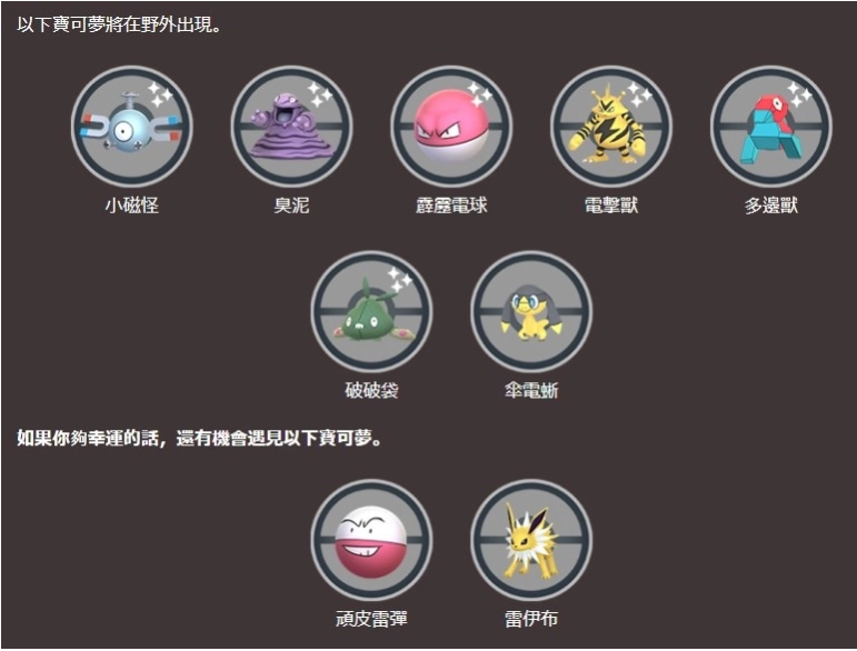 《Pokémon GO》推出名胜古迹的季节最新一波发电所活动！伞电蜥游戏内首次登场