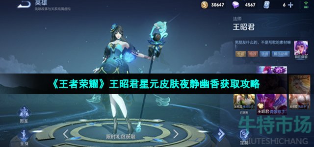 《王者荣耀》王昭君星元皮肤夜静幽香获取攻略