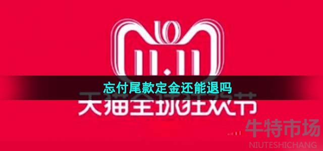 《天猫》2023年双十一忘付尾款定金还能退吗解答