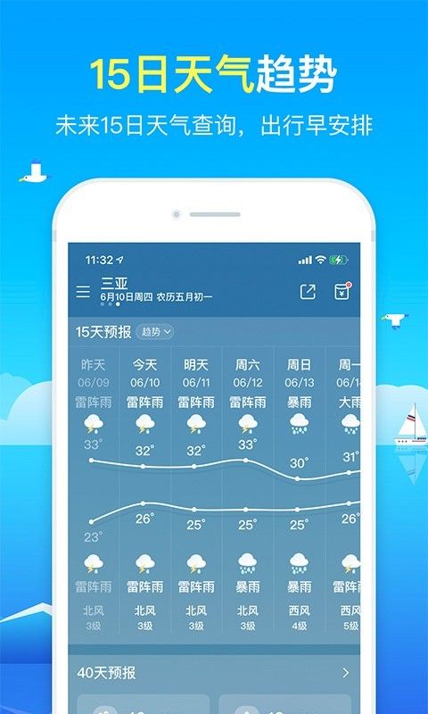 精准天气预报截图