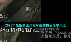 2021年最新氟西汀相对应的情侣名字大全