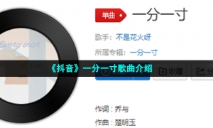 《抖音》一分一寸歌曲介绍