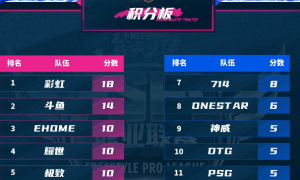 《街头篮球》FSPL职业联赛上半程收官 彩虹领跑