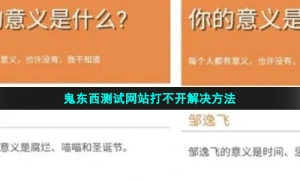鬼东西测试网站打不开解决方法