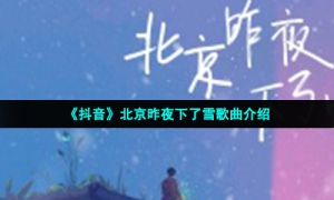 《抖音》北京昨夜下了雪歌曲介绍