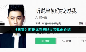 《抖音》听说你当初找过我歌曲介绍