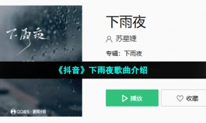 《抖音》下雨夜歌曲介绍