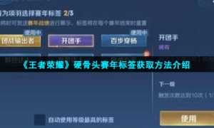《王者荣耀》硬骨头赛年标签获取方法介绍