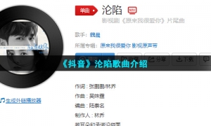 《抖音》沦陷歌曲介绍