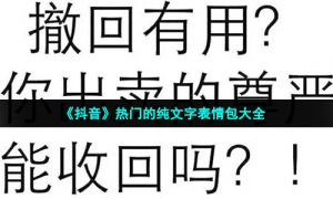 《抖音》热门的纯文字表情包大全
