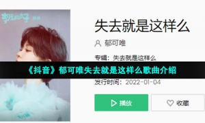 《抖音》郁可唯失去就是这样么歌曲介绍