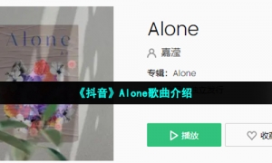 《抖音》Alone歌曲介绍