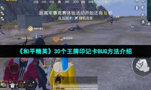 《和平精英》30个王牌印记卡BUG方法介绍