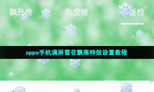 oppo手机满屏雪花飘落特效设置教程