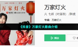 《抖音》万家灯火歌曲介绍