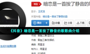 《抖音》暗恋是一首按了静音的歌歌曲介绍