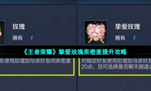 《王者荣耀》挚爱玫瑰亲密度提升攻略