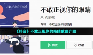 《抖音》不敢正视你的眼睛歌曲介绍