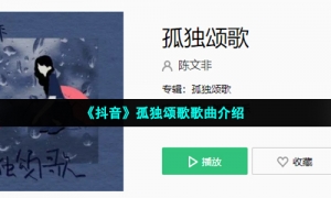 《抖音》孤独颂歌歌曲介绍