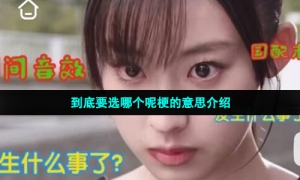 到底要选哪个呢梗的意思介绍