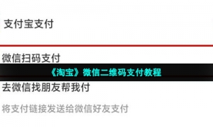 《淘宝》微信二维码支付教程