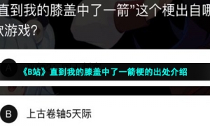 《B站》直到我的膝盖中了一箭梗的出处介绍