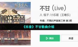 《抖音》不甘歌曲介绍