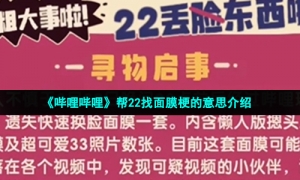 《哔哩哔哩》帮22找面膜梗的意思介绍