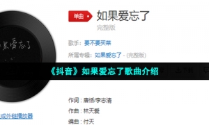 《抖音》如果爱忘了歌曲介绍