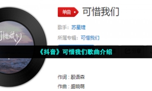 《抖音》可惜我们歌曲介绍