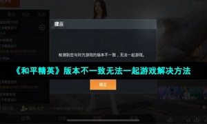 《和平精英》版本不一致无法一起游戏解决方法
