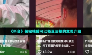 《抖音》做完核酸可以领豆油梗的意思介绍