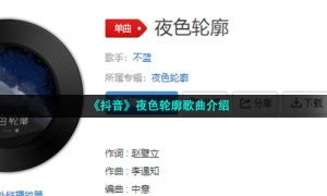 《抖音》夜色轮廓歌曲介绍