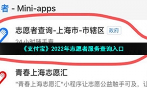 《支付宝》2022年志愿者服务查询入口