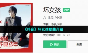 《抖音》坏女孩歌曲介绍