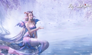 灵狐衔樱枝，踏溪碎日光，《天下》手游与你化身灵俏狐仙沐浴暖阳~