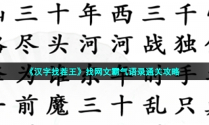 《汉字找茬王》找网文霸气语录通关攻略