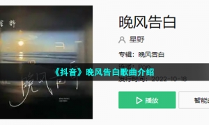 《抖音》晚风告白歌曲介绍