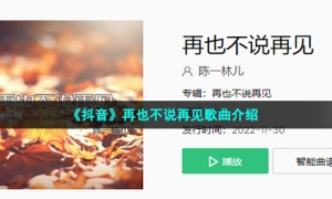 《抖音》再也不说再见歌曲介绍