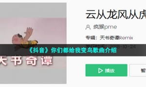 《抖音》你们都给我变鸟歌曲介绍