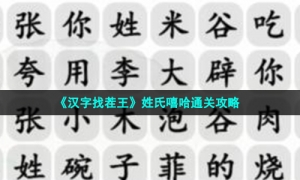 《汉字找茬王》姓氏嘻哈通关攻略