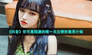 《抖音》你可是程潇的唯一关注梗的意思介绍