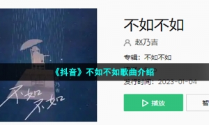 《抖音》不如不如歌曲介绍