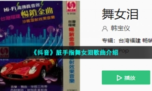 《抖音》脏手指舞女泪歌曲介绍