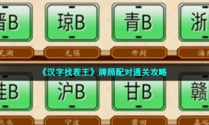 《汉字找茬王》牌照配对通关攻略