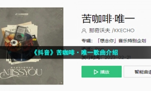 《抖音》苦咖啡·唯一歌曲介绍