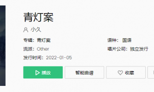 《抖音》青灯案歌曲介绍