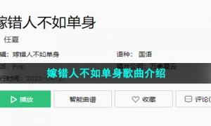 《抖音》嫁错人不如单身歌曲介绍