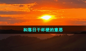 《抖音》和落日干杯梗的意思介绍